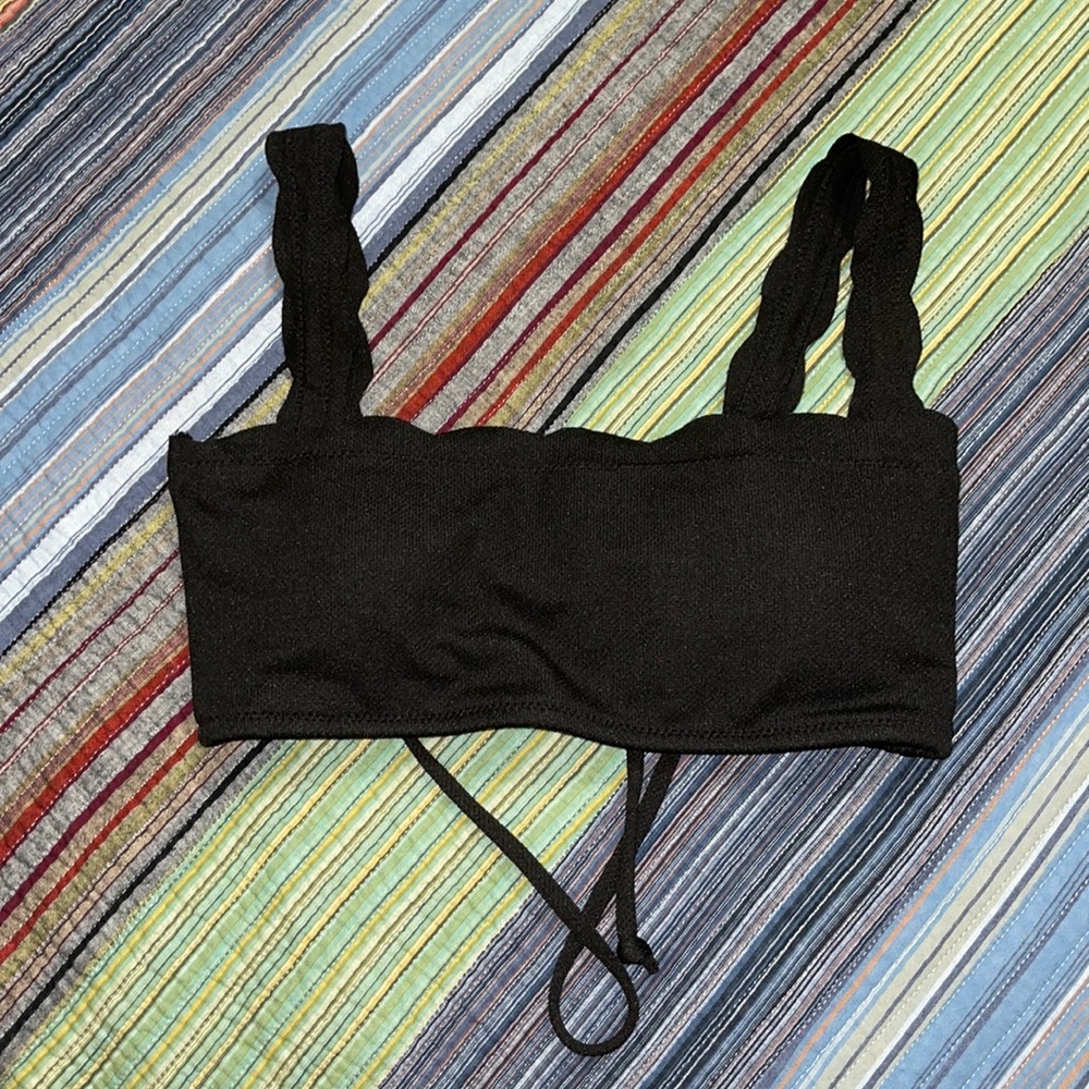 Zaful cute black bathing suit top